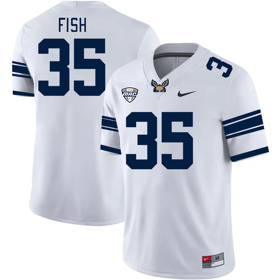 Men-Youth #35 Antavious Fish Akron Zips 2023 College Football Jerseys Stitched-White